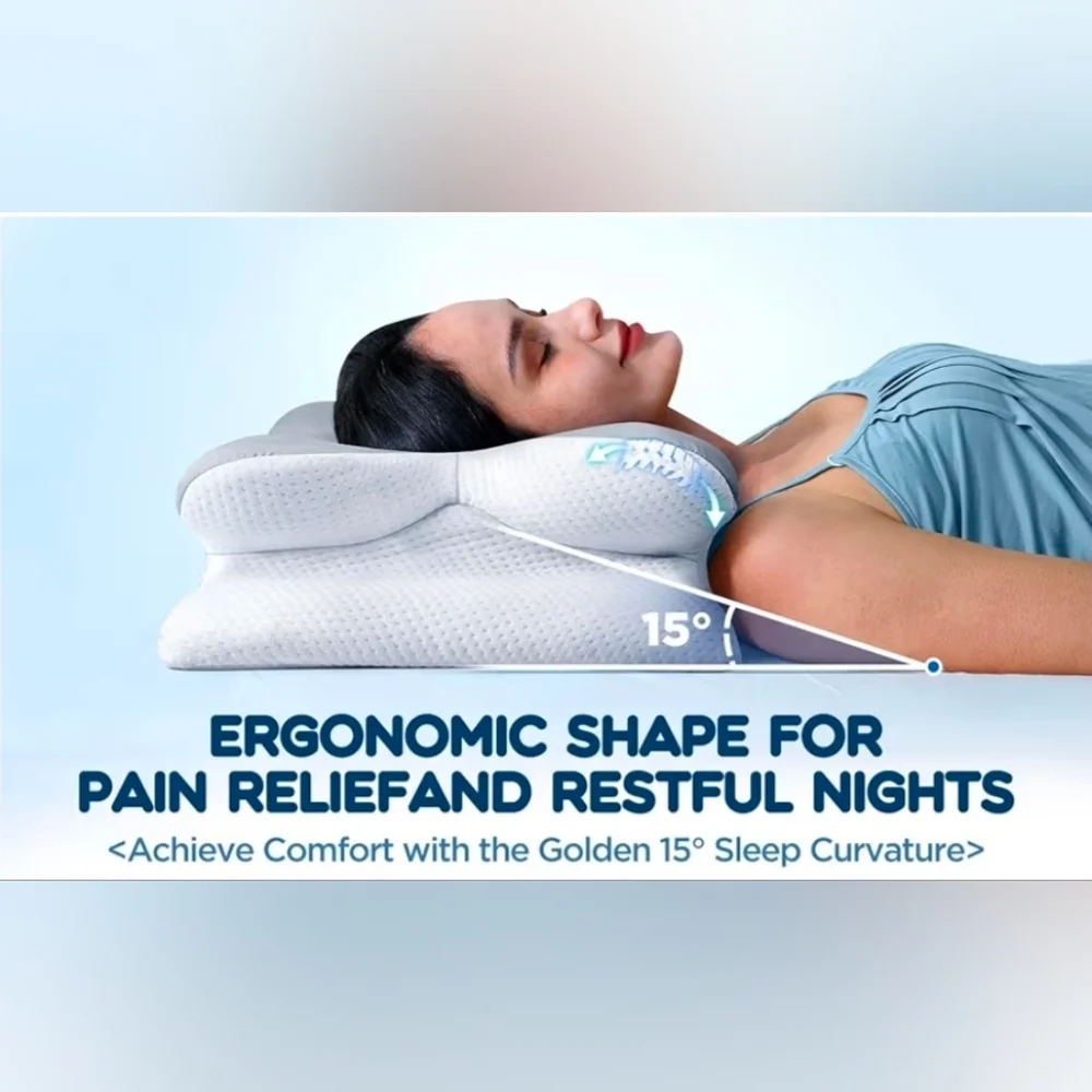 Pain Relief Cervical Neck Pillow for Sleeping, Ergonomic Cooling Side
